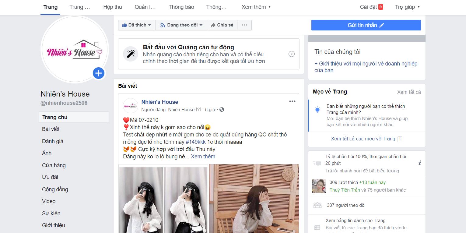 Fanpage bán hàng